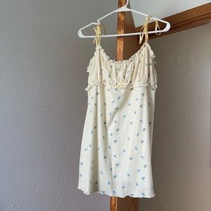 For Love & Lemons Blossom Pointelle Slip Sz Large